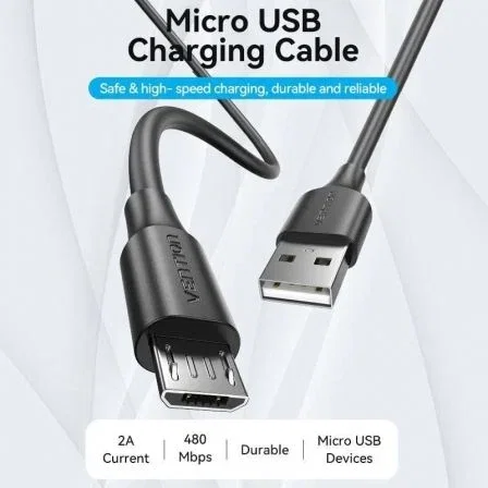 Vention Cable USB 2.0 Macho A a Micro USB Macho Negro para Datos y Carga, Longitud 50cm